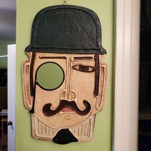 Vintage mustache man with monacle